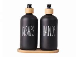 Kit Baño Negro HOG0623NEG Vidrio Suono