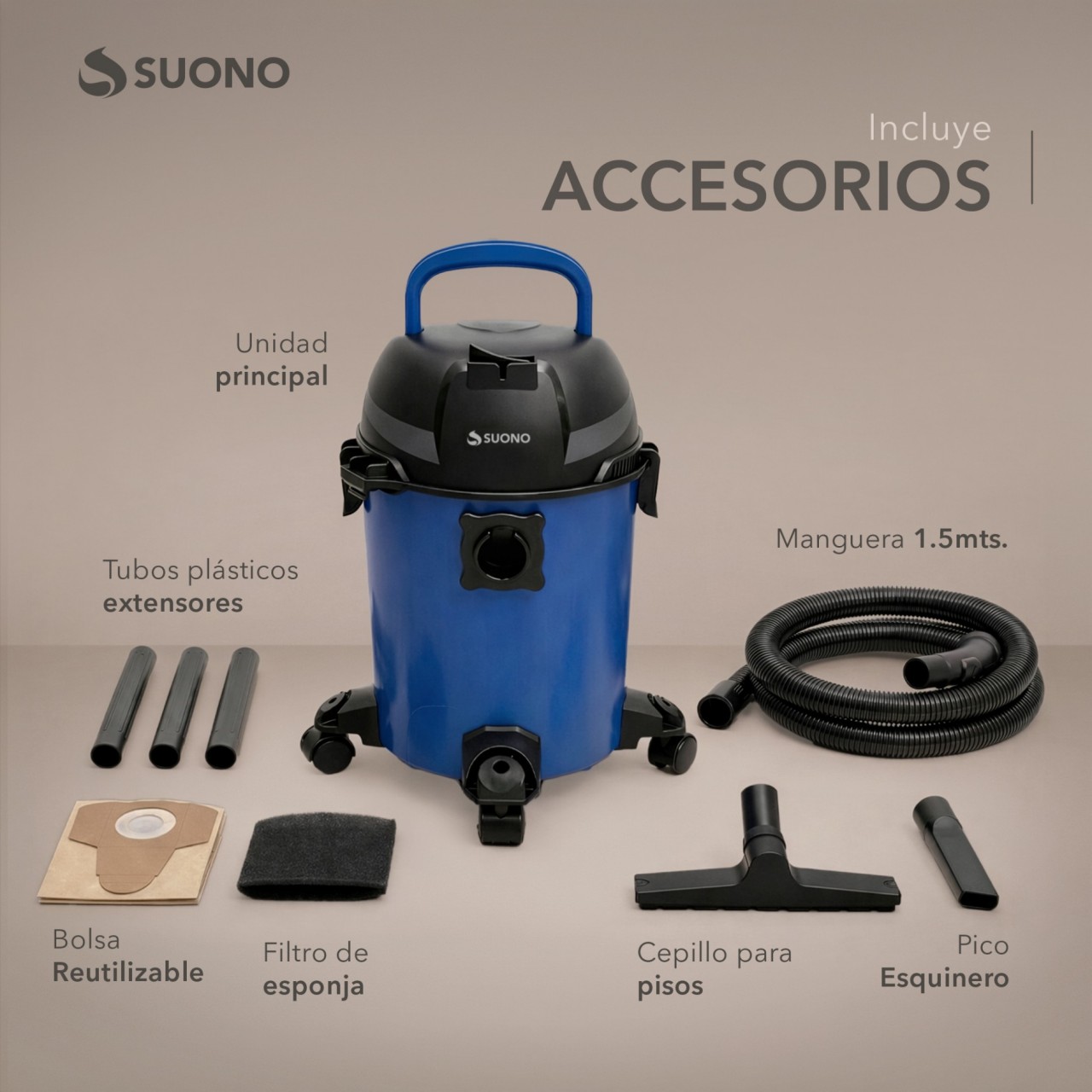 Aspiradora De Tacho 10L 600W Azul HOG0402AZU - Image 2