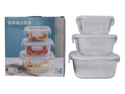 Set x3 Suono Herméticos Transparente HOG0370 de Vidrio