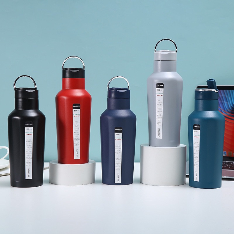 Botella Térmica Acero Inoxidable 500ml Caja Azul Wine Red - Image 4