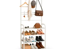 Perchero Organizador Con Zapatero 4 Niveles Negro HOG0281NEG