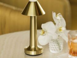 Lampara Velador Led Hongo Dorado Touch LAMP-06
