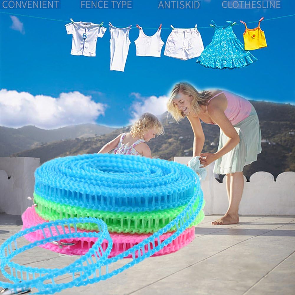 Cuerda Para Colgar Ropa 3 Mt Con 8 Ganchos CIAOXIFU B-3203