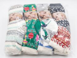 Pack de 12 Pares Medias Gruesas con Peluche Diseño Navidad KD167