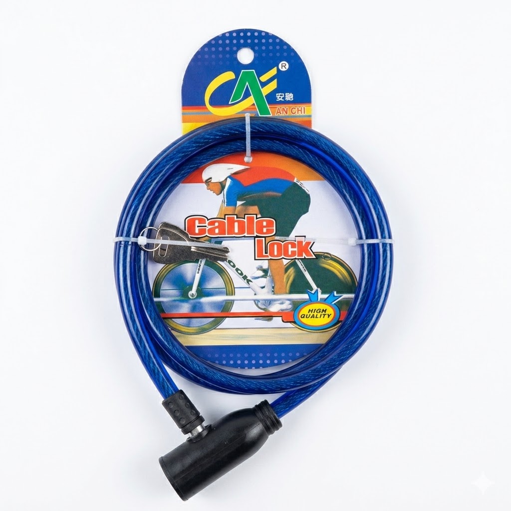 Linga Candado para Bicicleta de Cable de Acero Trenzado con Llaves 6204/1