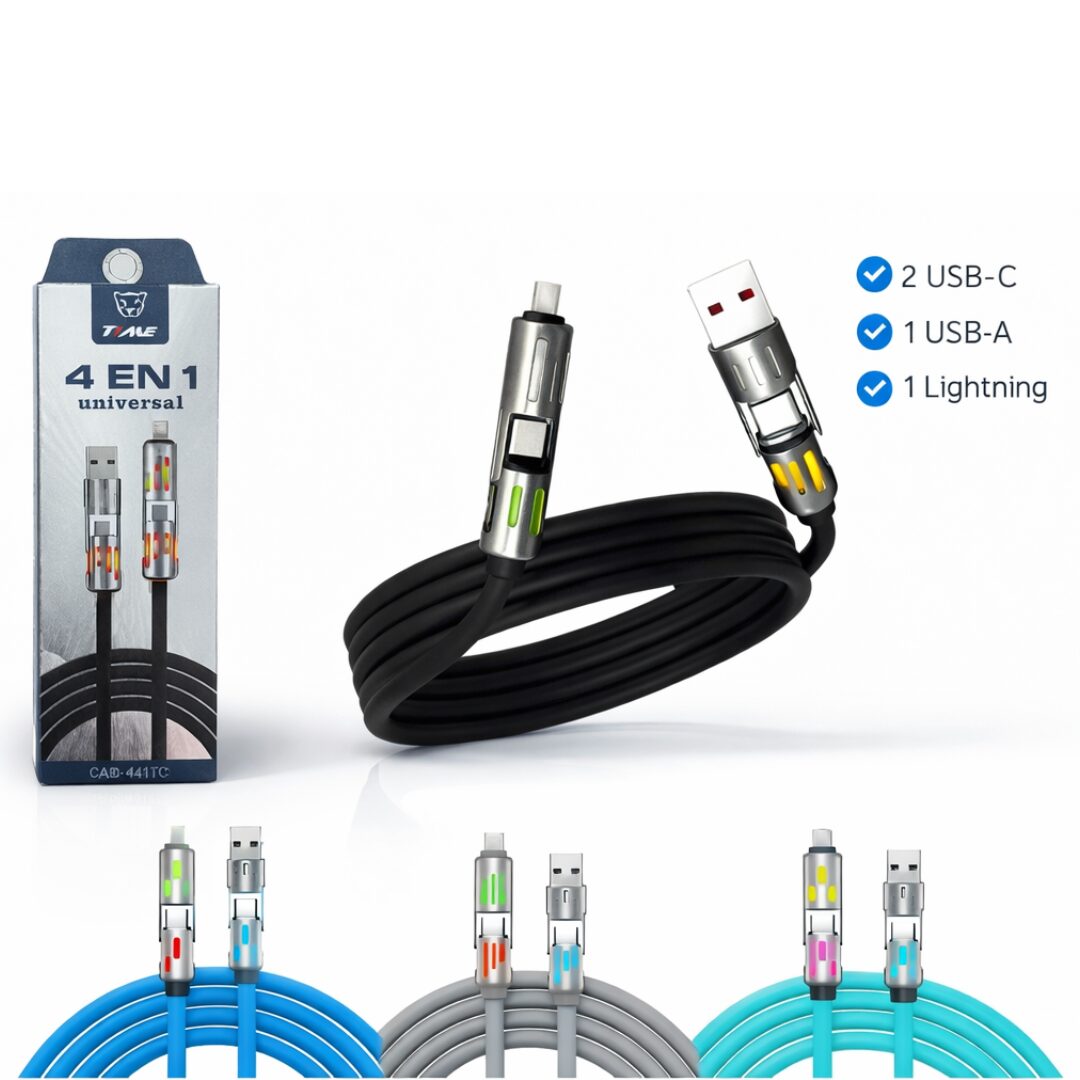 Cable Time 4 En 1 Universal Cab-44006 Usb C Lightning Micro
