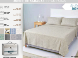 Juego de Sabanas Blanco Paris 400H Queen Estampada Super Soft S3014