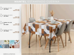 Mantel Estampado Cuerina 1.45x2.00m Blanco Paris M5017