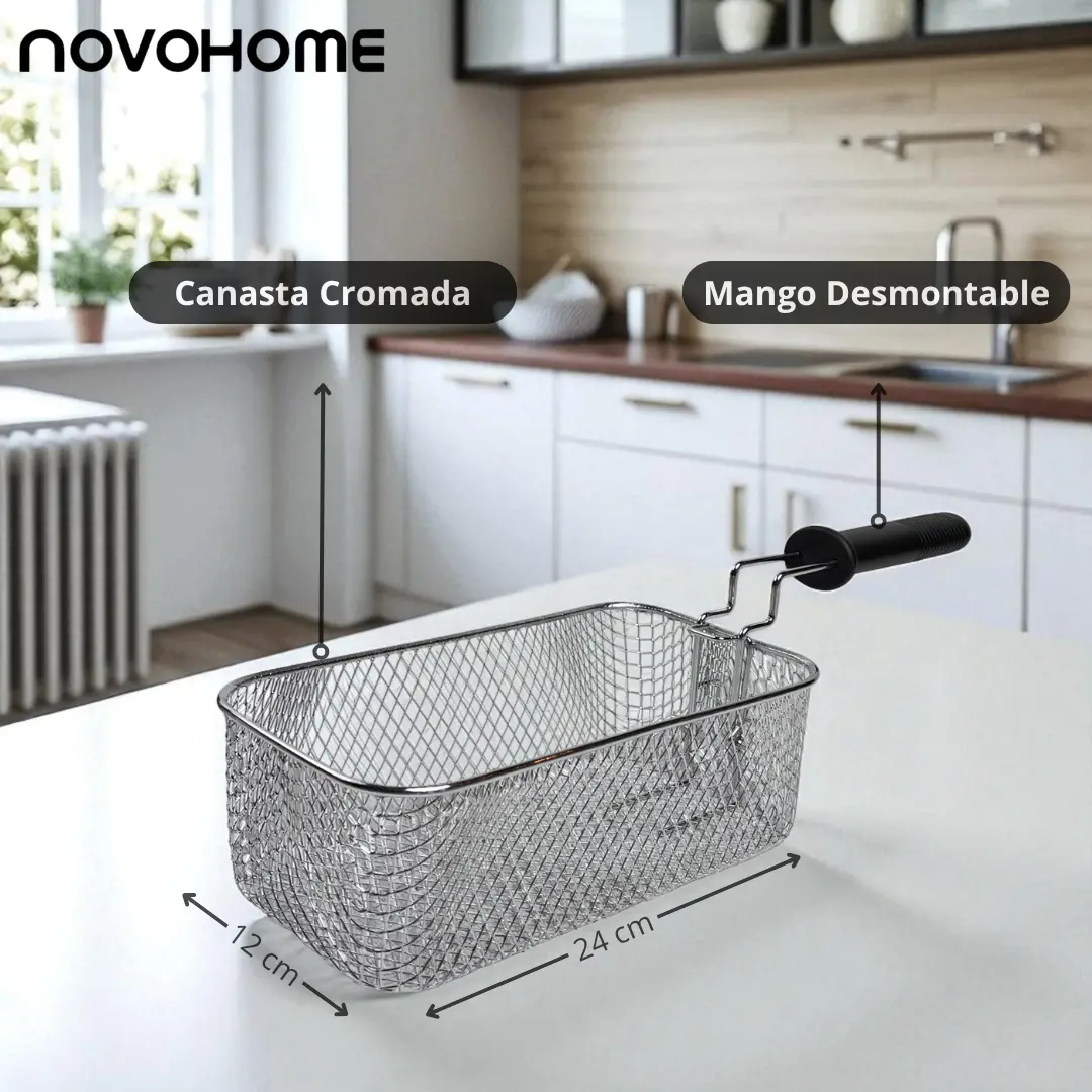 Freidora Eléctrica De Aceite 3 Lts Novohome 2000w Acero Inox NH-FAC30 - Image 6