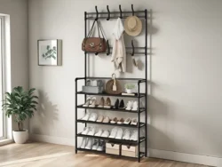 Rack Multifuncional Zapatero Perchero Para ropa y Zapatos 6027-5 80x28x170