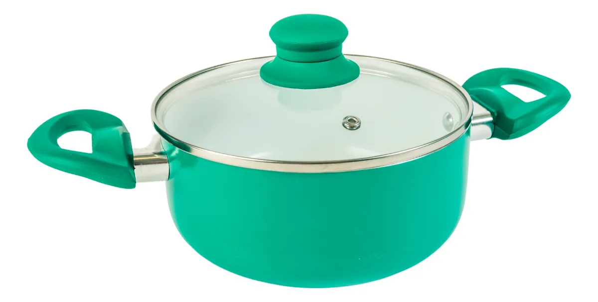 Cacerola Olla Ceramica Carol 18cm Tapa Vidrio Antiadherente 4718 - Image 2