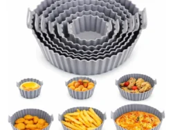 Kit De 6 Moldes Bandeja De Silicona Para Freidora De Aire GN-0145