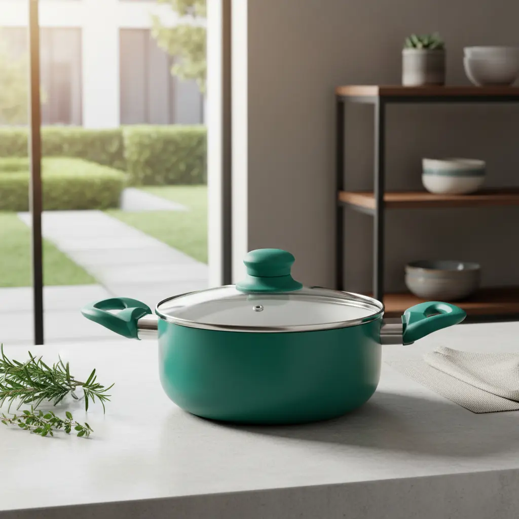 Cacerola Olla Ceramica Carol 18cm Tapa Vidrio Antiadherente 4718