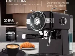 Cafetera Espresso Suono Vintage Color Negro Hog0156