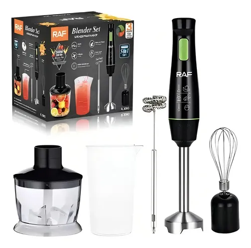 Mini Pimer Raf 5 en 1 Negro 300W Picador Batidora R.309B