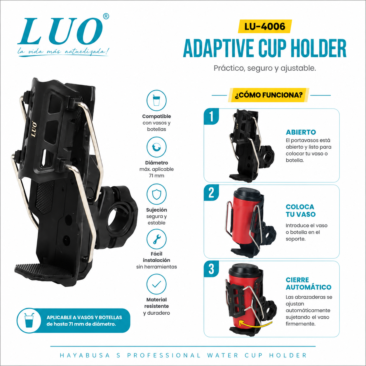 Soporte Para Moto Luo Lu-4006 Porta vaso