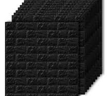 PLACA AUTOADHESIVA 3D LADRILLO NEGRO 3DPAIN.BLACK 70x77cm