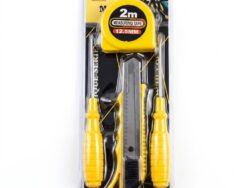 Kit de Herramientas Cutter + Destornillador + Cinta Metrica 4 en 1 B-1024