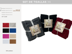 Set x 6 Toallas Micro Lisas TLL6298 Blanco Paris