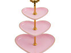 Bandeja De 3 Pisos Para Postres Forma Corazón JK1123