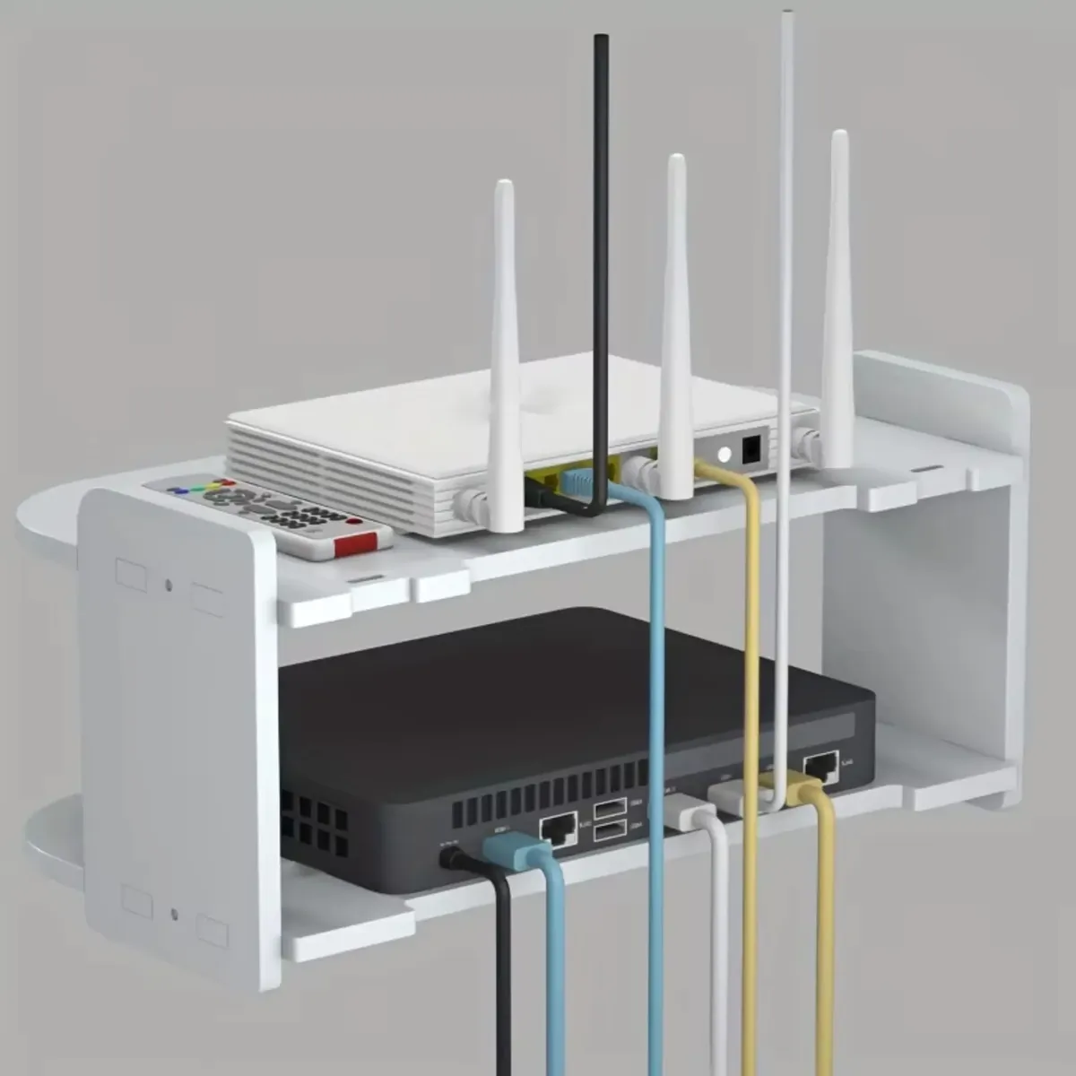 Estante Flotante Repisa 2 Pisos Router Decodificador DL2326 - Image 4