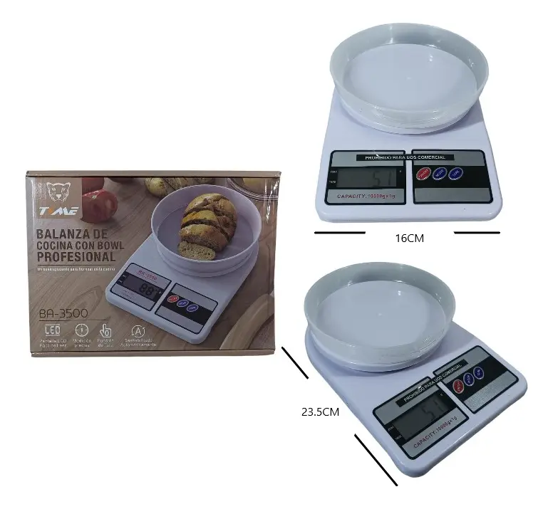 Balanza De Cocina Digital Time Blz-91016 10kg con bowl - Image 2