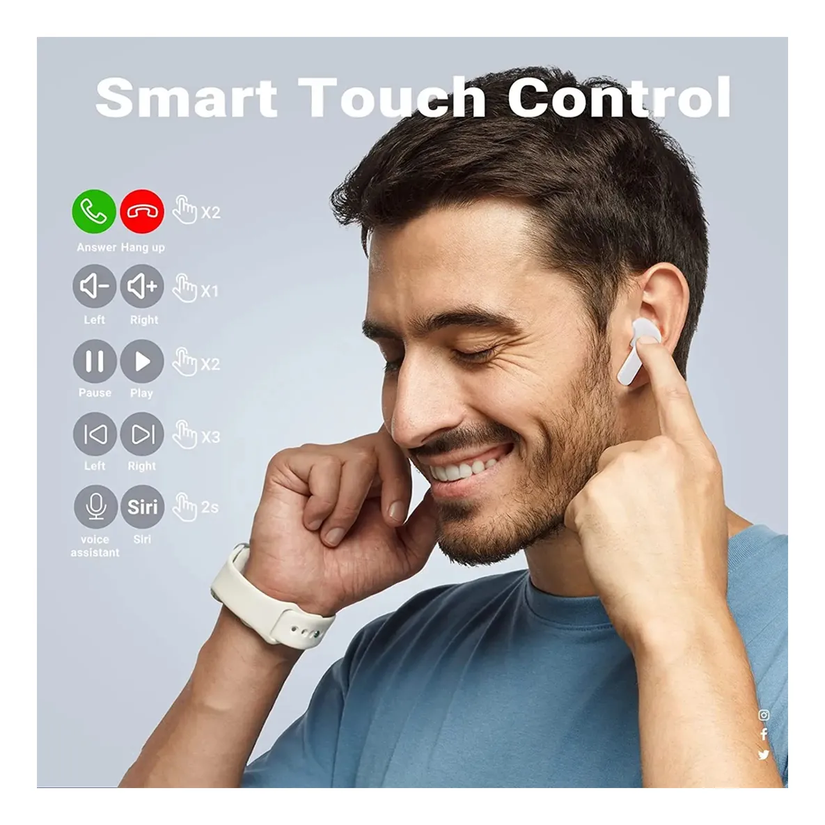 Auricular Inalambrico Bluetooth Tws Exxtra Tech Luz Led Hk3 XX0009 - Image 3