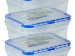 Set X 3 Recipientes Herméticos Cuadrados Medianos 200ml BXH-006