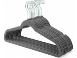 Percha De Terciopelo Gris X50 Unidades Antideslizantes Hogar Actual 142512-G
