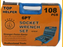 Kit Valija de Herramientas Llave Tubo 108 Pcs Piezas TOP108