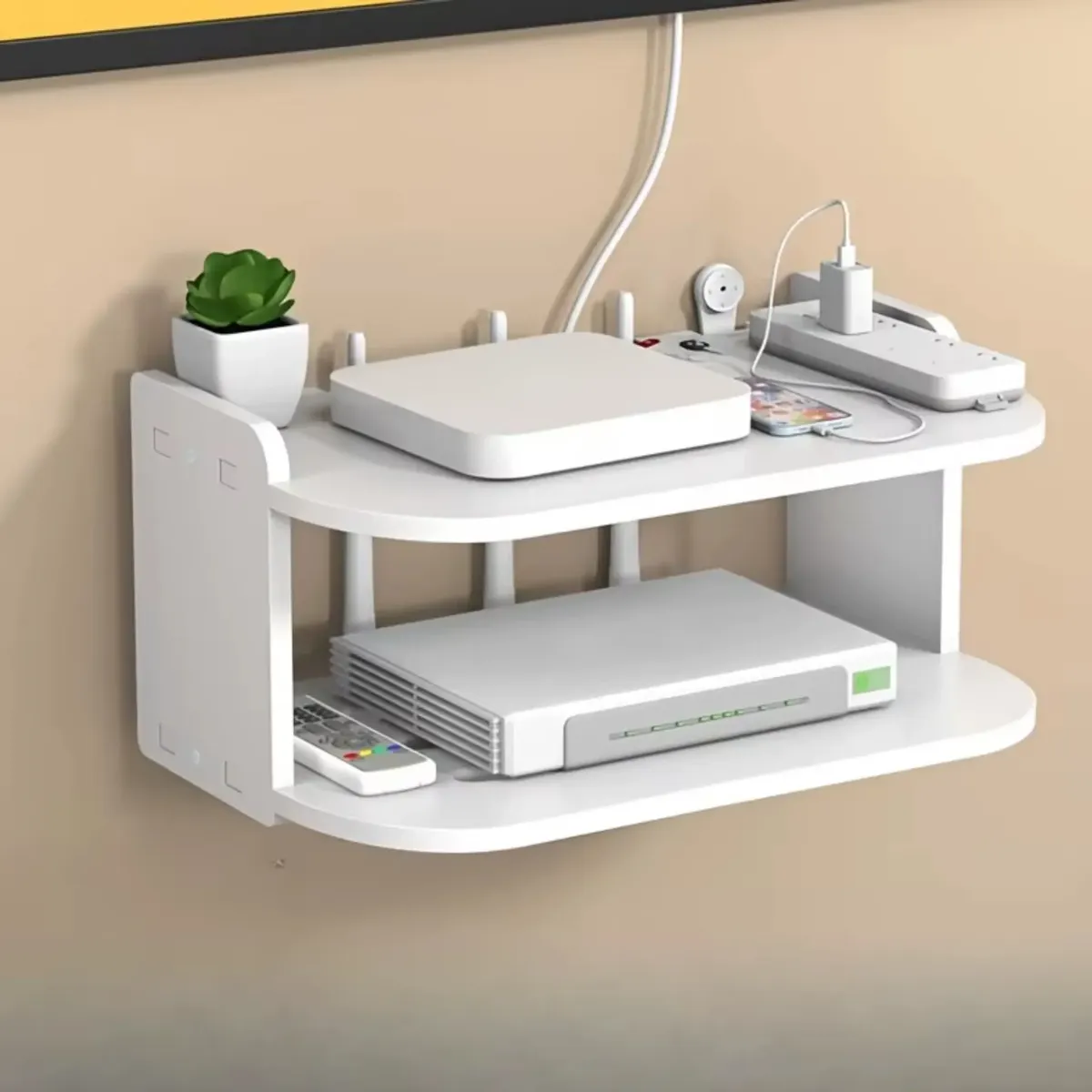 Estante Flotante Repisa 2 Pisos Router Decodificador DL2326