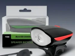 Luz De Bicicleta Delantera Con Bocina Recargable USB 7588/Melech-516