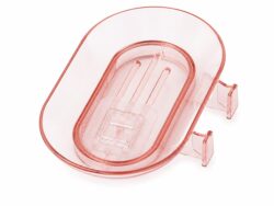 Jabonera Adhesiva con Drenaje Rosa en Bolsa Huixue
