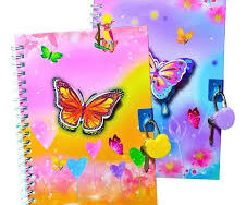 Libreta Diario Anillado Con Candado Mariposa LNB-6802