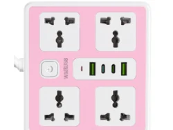 Zapatilla Power Socket W008USB con 4 tomas 220V 2 USB y 2 USB-C