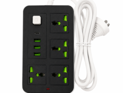 Zapatilla Alargue 4 Enchufe 3 USB + 1 Tipo C DD-80758