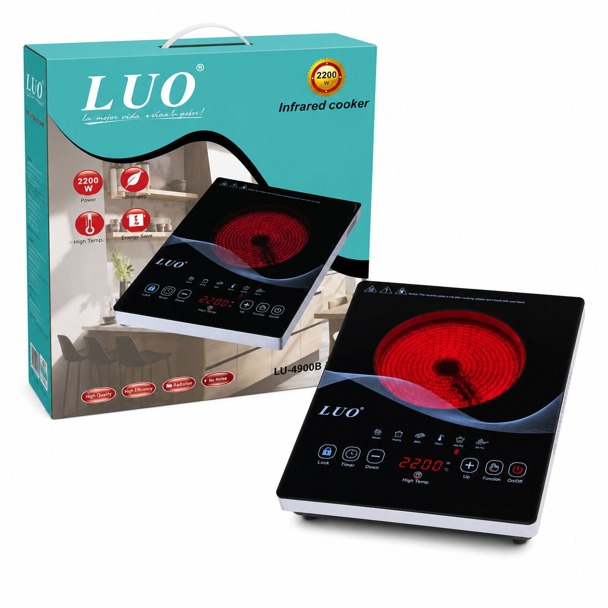 Cocina Anafe Electrico Infrarrojo LUO 2200W LU-49003