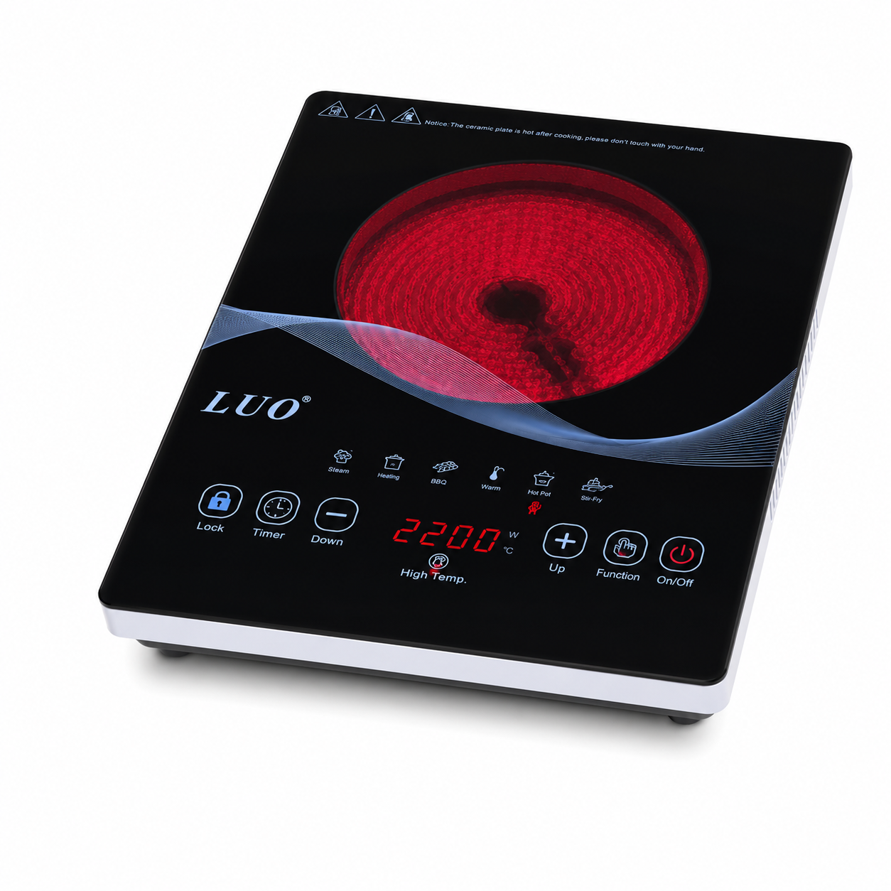 Cocina Anafe Electrico Infrarrojo LUO 2200W LU-49003 - Image 2