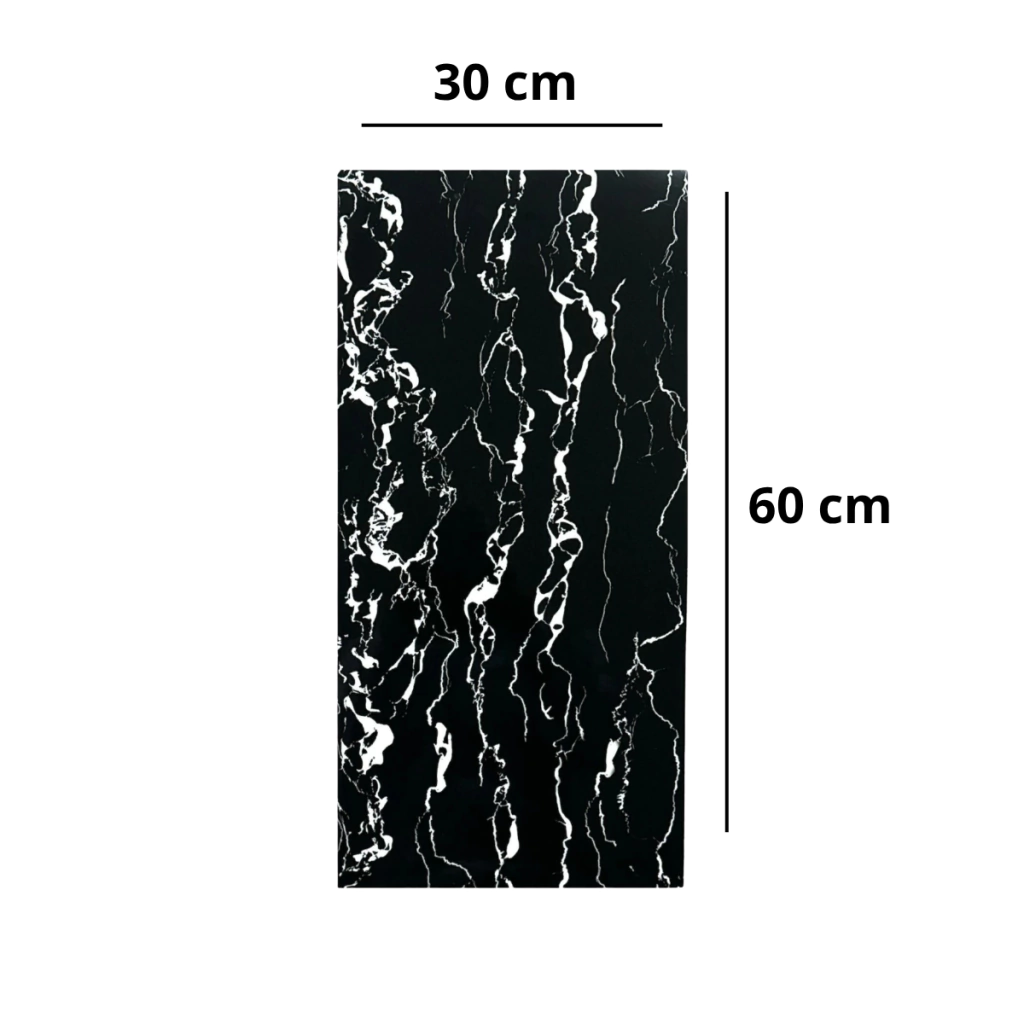 Vinilo Placa Simil Marmol 30x60cm Negro Veteado JLL-032 - Image 2