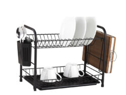 Secaplato Escurridor Hierro Cromo 2 Pisos Cool Bazar A1526