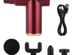 Pistola Masajeador Muscular Recargable 6 Niveles 4 Cabezales Seis AV5788