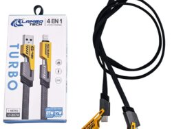 Cable Lambo Tech 4 en 1 LT-2574 C-ZZ0128-1 Carga Rapida