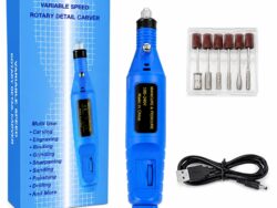 Torno Para Uñas Caja Azul Con 6 Puntas + Cable MP-21C