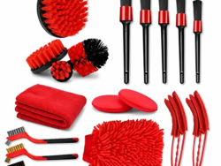 Kit Limpieza Auto 18 Piezas Cepillos Microfibra S1793