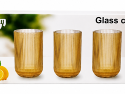 Set x6 Vasos Ambar Estriados TH-105