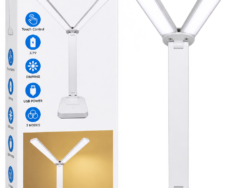 Lampara de Escritorio Led Espiral Usb Blanca en T LUZ-11