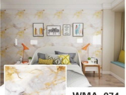 Rollo Vinilo Simil Mamol Blanco con Amarillo WMA-074 60x200cm