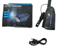 Luz De Bicicleta Con Bocina 140db Y Carga Usb Solar JF2722