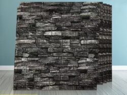 Vinilo 3D Ladrillo Negro Varios Tonos Y272005-D 70x70cm