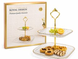 Bandeja 2 Pisos de Vidrio Royal Desing JYD02
